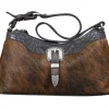 American West Handbags American West Handbag Pendleton Pony Collection: Leather Zip Top Shoulder Brindle