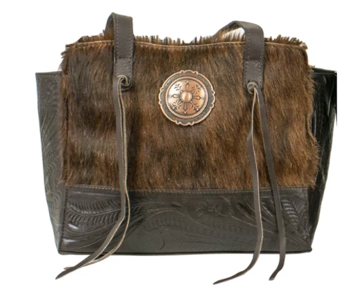American West Handbags American West Handbag Pendleton Pony Collection: Leather Zip Top Tote Brindle 3 American West Handbags American West Handbag Pendleton Pony Collection: Leather Zip Top Tote Brindle