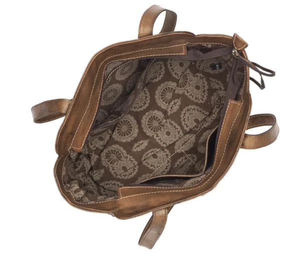 American West Handbags American West Handbag Pendleton Pony Collection: Leather Zip Top Tote Brindle 5 American West Handbags American West Handbag Pendleton Pony Collection: Leather Zip Top Tote Brindle