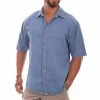 Scully Leather Company Men's Farthest Point Collection Shirt: Short Sleeve Traveler Citadel Blue