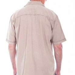 Scully Leather Company Men's Farthest Point Collection Shirt: Short Sleeve Traveler Stone