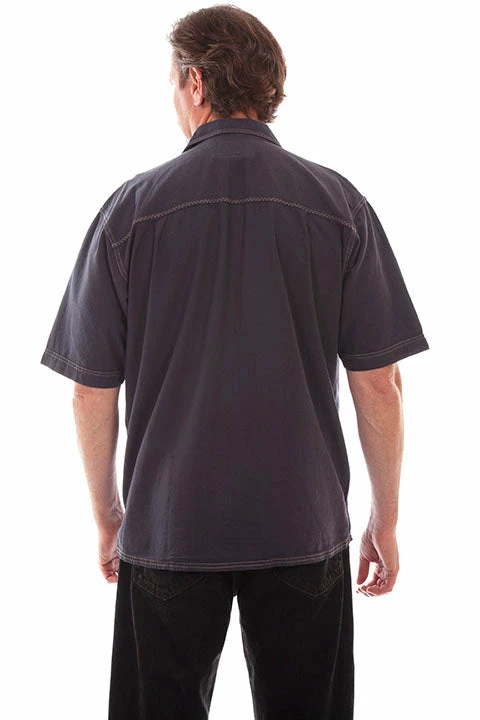 Scully Leather Company Men's Farthest Point Collection Shirt: Short Sleeve Traveler Vallarta Blue 4 Scully Leather Company Men's Farthest Point Collection Shirt: Short Sleeve Traveler Vallarta Blue