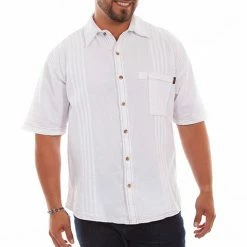 Scully Leather Company Men's Farthest Point Collection Shirt: Short Sleeve Traveler White