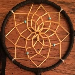 OutWest Shop Authentic Navajo Dream Catcher 4 Inch Black Wrap Decor