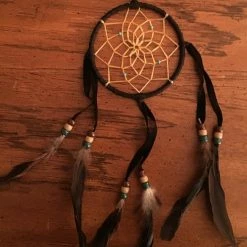 OutWest Shop Authentic Navajo Dream Catcher 4 Inch Black Wrap Decor
