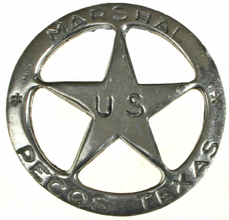 OutWest Shop Old West Historic Replica Badge: US Marshal Pecos Texas Star Men's 3 OutWest Shop Old West Historic Replica Badge: US Marshal Pecos Texas Star Men's