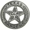 OutWest Shop Old West Historic Replica Badge: Texas Rangers Star Ornate Men's