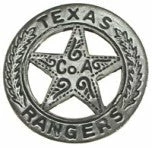 OutWest Shop Old West Historic Replica Badge: Texas Rangers Star Ornate Men's