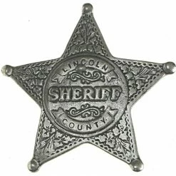OutWest Shop Men's Old West Historic Replica Badge: Lincoln County Sheriff Star