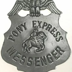 OutWest Shop Men's Old West Historic Replica Badge: Pony Express Messenger Shield