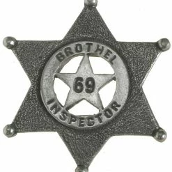 OutWest Shop Men's Old West Historic Replica Badge: Brothel Inspector Star