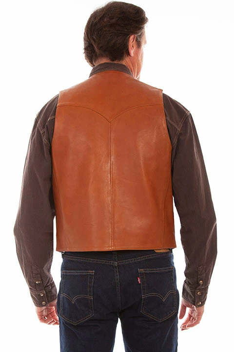 Scully Leather Company Men's Leather Vest Collection: Scully Western Lambskin, Button Front, Ranch Tan 4 Scully Leather Company Men's Leather Vest Collection: Scully Western Lambskin, Button Front, Ranch Tan
