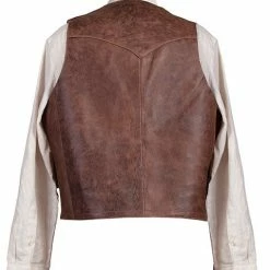 Scully Leather Company Men's Leather Vest Collection: Scully Western Lambskin, Button Front, Brown