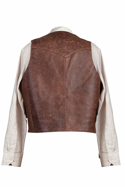 Scully Leather Company Men's Leather Vest Collection: Scully Western Lambskin, Button Front, Brown 4 Scully Leather Company Men's Leather Vest Collection: Scully Western Lambskin, Button Front, Brown