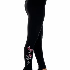Liberty Wear Collection Leggings: Rhinestone Barbed Wire & Roses Ladies'