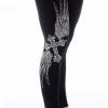 Liberty Wear Collection Leggings: Rhinestone Cross & Wings
