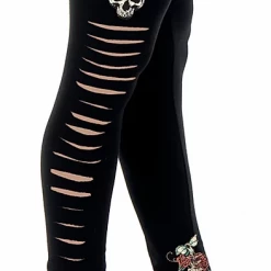 Liberty Wear Collection Leggings: Rhinestone Devilish Skull