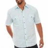 Scully Leather Company Men's Farthest Point Collection Shirt: Short Sleeve Beachwood Aqua