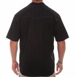 Scully Leather Company Men's Farthest Point Collection Shirt: Short Sleeve Beachwood Black