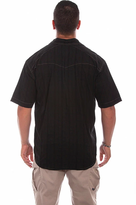 Scully Leather Company Men's Farthest Point Collection Shirt: Short Sleeve Beachwood Black 4 Scully Leather Company Men's Farthest Point Collection Shirt: Short Sleeve Beachwood Black
