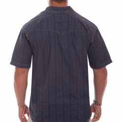 Scully Leather Company Men's Farthest Point Collection Shirt: Short Sleeve Beachwood Vallarta Blue