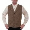 Scully Leather Company Men's Western Vest Collection: Wahmaker Brown Tweed