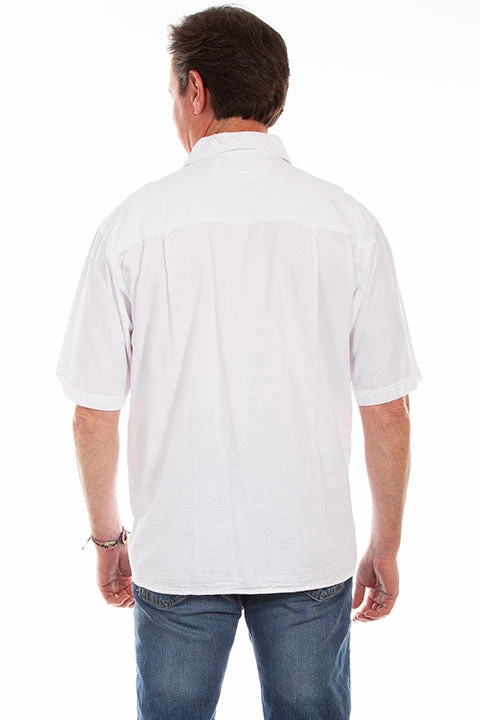 Scully Leather Company Men's Farthest Point Collection Shirt: Short Sleeve Calypso White Grey 4 Scully Leather Company Men's Farthest Point Collection Shirt: Short Sleeve Calypso White Grey