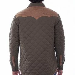 Scully Leather Company Men's Farthest Point Collection Jacket: Outdoor Quilted Canvas Olive