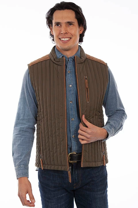 Scully Leather Company Men's Farthest Point Collection Vest: Outdoor Ribbed Vest With Suede Trim 3 Scully Leather Company Men's Farthest Point Collection Vest: Outdoor Ribbed Vest With Suede Trim