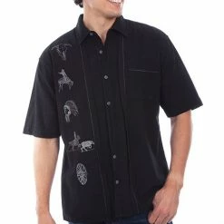 Scully Leather Company Men's Farthest Point Collection Shirt: Short Sleeve Western Chic