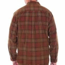 Scully Leather Company Men's Farthest Point Collection Jacket: Outdoor Corduroy Plaid Wine