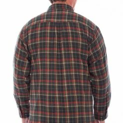 Scully Leather Company Men's Farthest Point Collection Shirt: Outdoor Flannel Plaid Forest