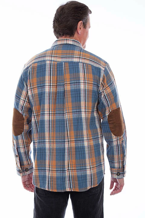 Scully Leather Company Men's Farthest Point Collection Shirt: Outdoor Flannel Plaid Elbow Patches 4 Scully Leather Company Men's Farthest Point Collection Shirt: Outdoor Flannel Plaid Elbow Patches