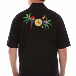 Scully Leather Company Men's Farthest Point Collection Shirt: Short Sleeve Five O'Clock Somewhere