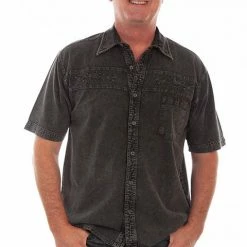 Scully Leather Company Men's Farthest Point Collection Shirt: Short Sleeve Horses