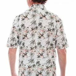 Scully Leather Company Men's Farthest Point Collection Shirt: Short Sleeve Aloha Hawaii White