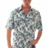 Scully Leather Company Men's Farthest Point Collection Shirt: Short Sleeve Aloha Hawaii Turquoise