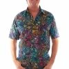 Scully Leather Company Men's Farthest Point Collection Shirt: Short Sleeve Batik Print Paisley