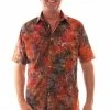 Scully Leather Company Men's Farthest Point Collection Shirt: Short Sleeve Batik Print