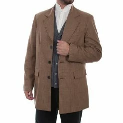Scully Leather Company Men's Old West Collection Coat: Wahmaker Town Coat Tan