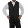 Scully Leather Company Men's Western Vest Collection: Wahmaker Herringbone Black 1 Scully Leather Company Men's Western Vest Collection: Wahmaker Herringbone Black
