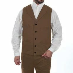 Scully Leather Company Men's Western Vest Collection: Wahmaker Herringbone Brown