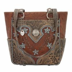 American West Handbags Ladies' American West Handbag Desert Wildflower Collection: Leather Western Zip Top Tote