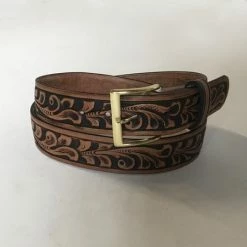 Rockmount Ranch Wear Accessory: Tooled Floral Leather Belt