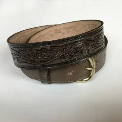 Rockmount Ranch Wear Accessory: Tooled Leaf Leather Belt