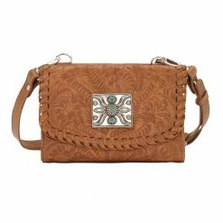 American West Handbags American West Handbag Texas Two Step Collection: Crossbody Wallet Combo Silver Tone