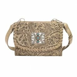 American West Handbags American West Handbag Texas Two Step Collection: Crossbody Wallet Combo Silver Tone