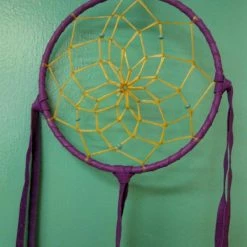 OutWest Shop Authentic Navajo Dream Catcher 5 Inch Purple Wrap Decor