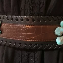 OutWest Shop Western Fashion Belt Accessory: Leather With Stone Clusters