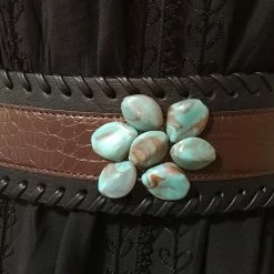 OutWest Shop Western Fashion Belt Accessory: Leather With Stone Clusters
